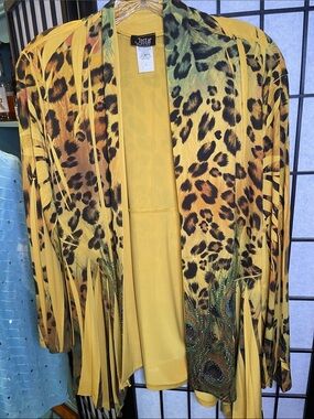 JOSTAR   Yellow Leopard-Peacock Blazer
